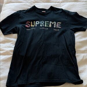 Supreme Kids Black Multicolor Logo T-Shirt